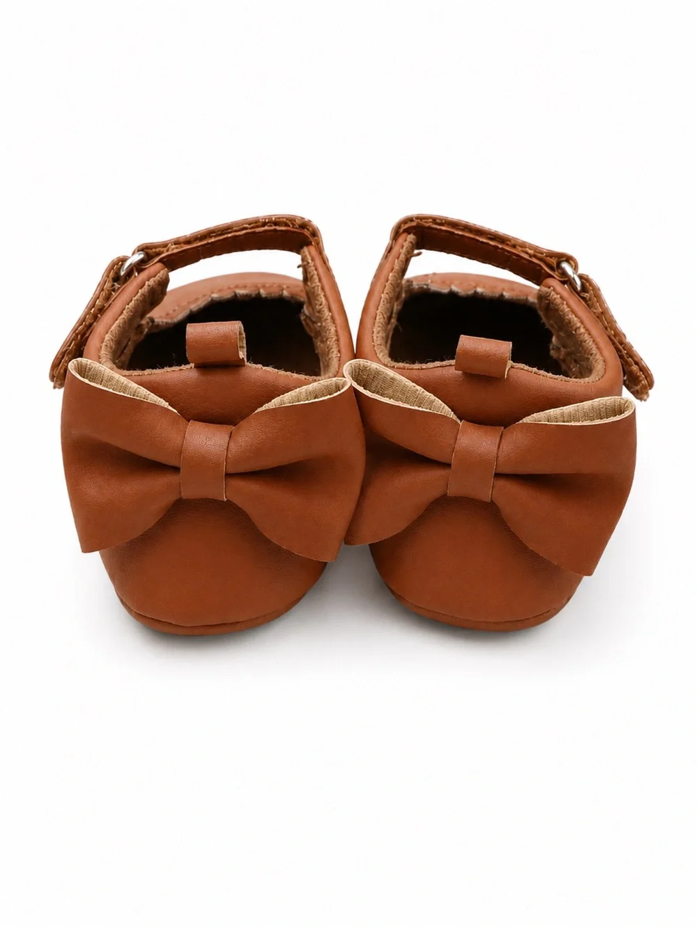 Brown Baby Mary Jane First Walker Shoes w/ Bows NWOT 12–18 Months